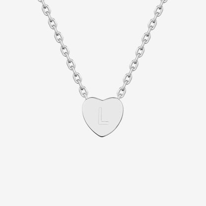 Dainty Heart Initial Necklace
