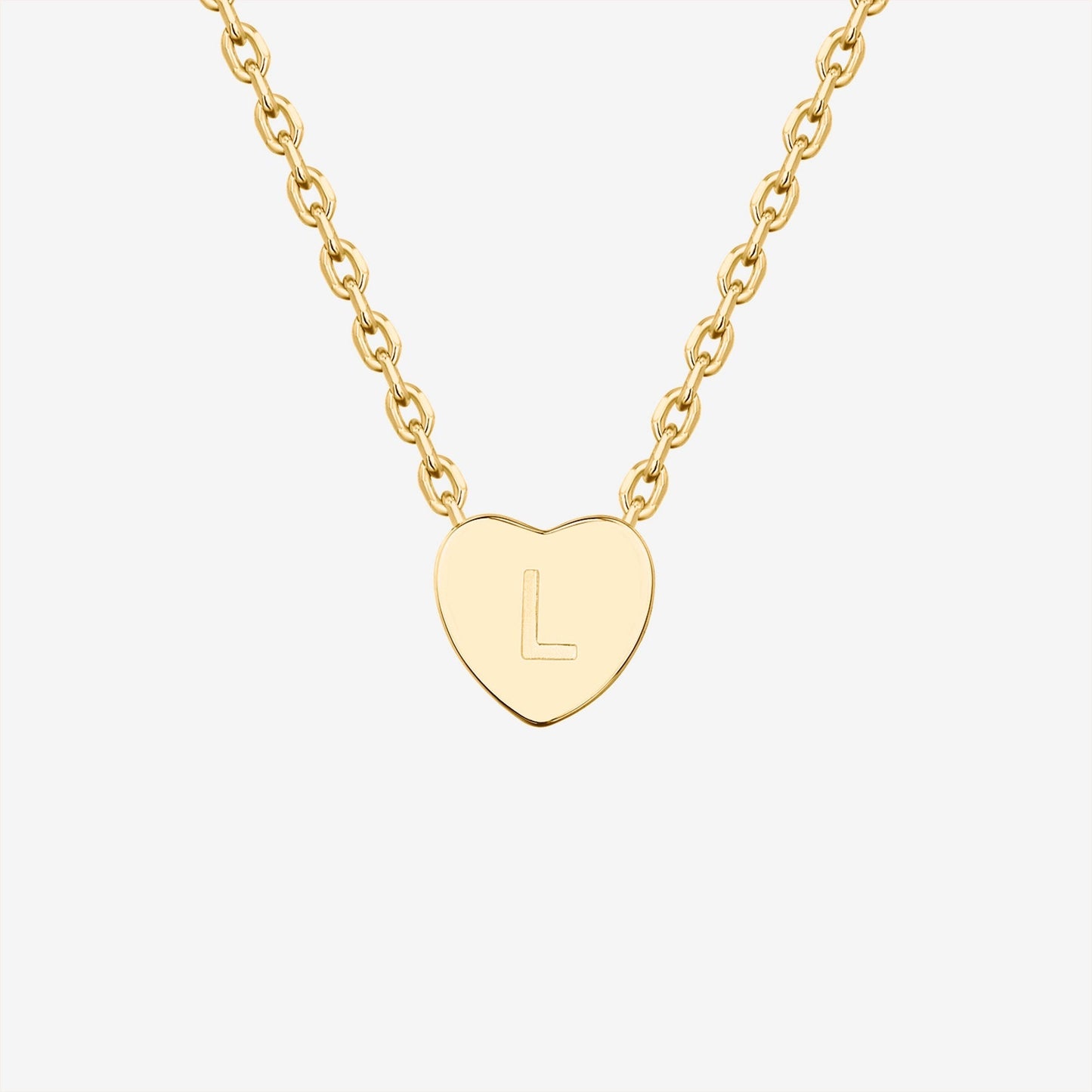 Dainty Heart Initial Necklace