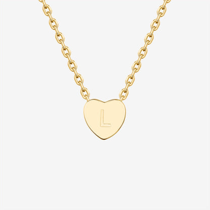 Dainty Heart Initial Necklace