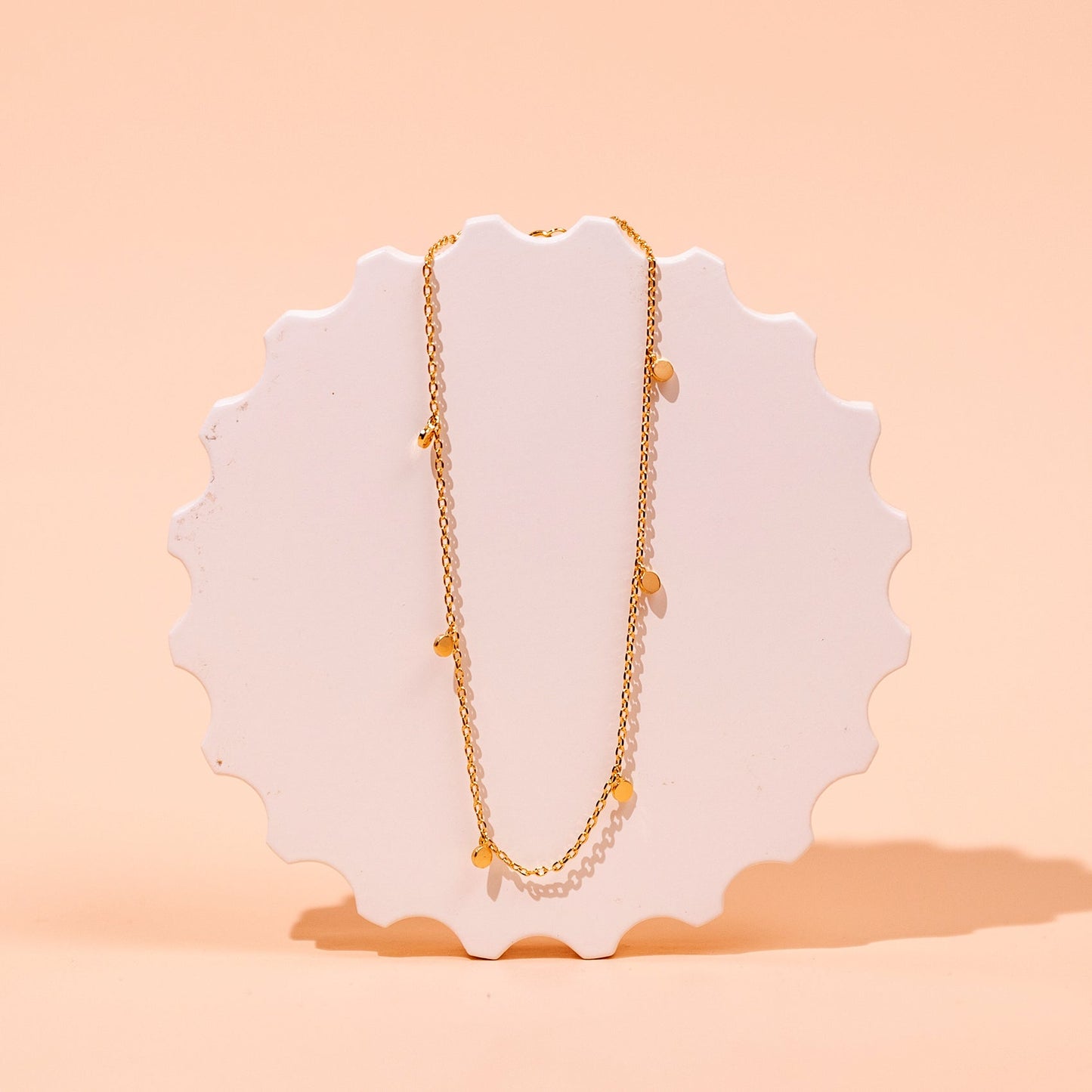 Charm Link Round Gold Anklet