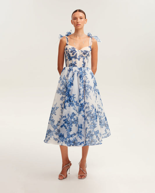 Chantel Charming Blue Hydrangea Dress