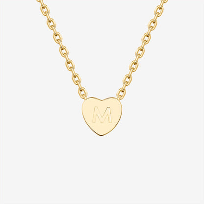 Dainty Heart Initial Necklace