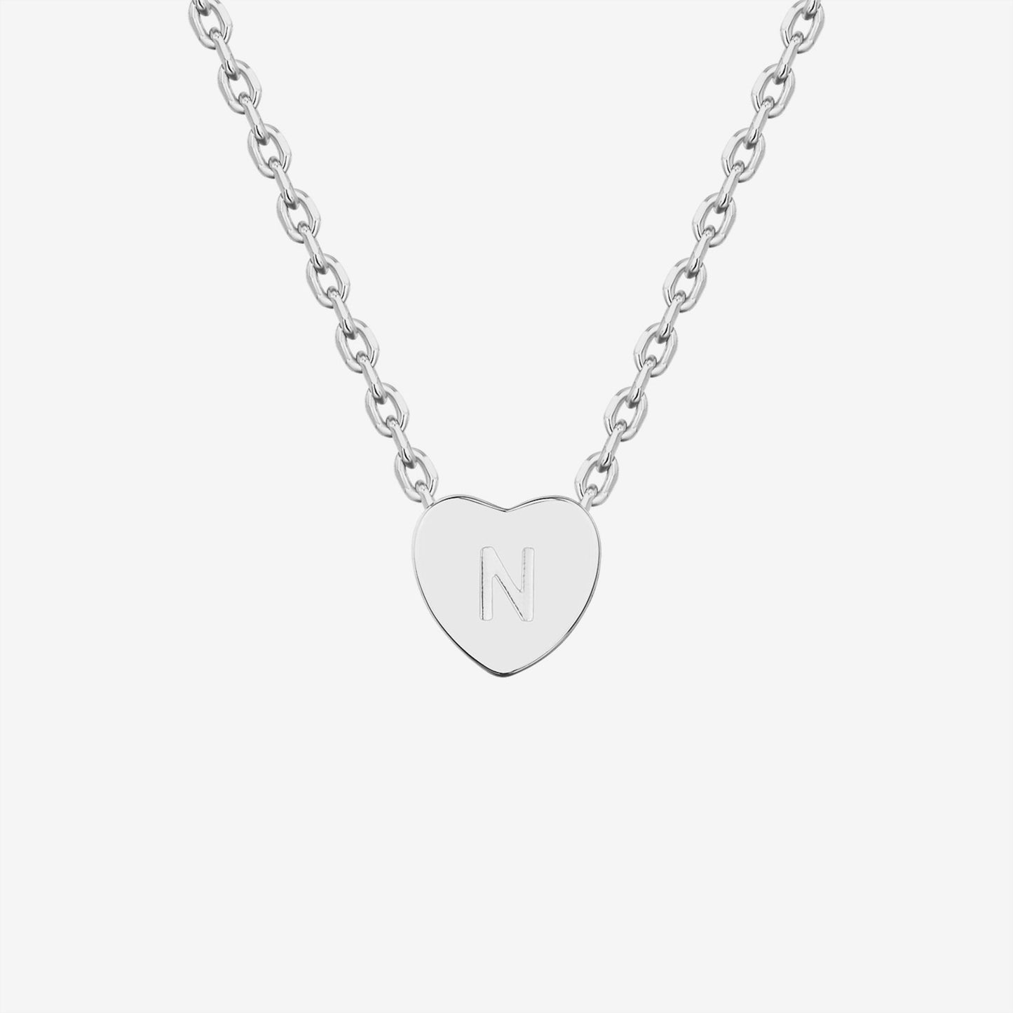 Dainty Heart Initial Necklace