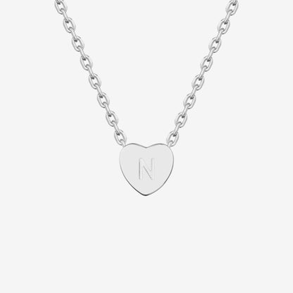 Dainty Heart Initial Necklace