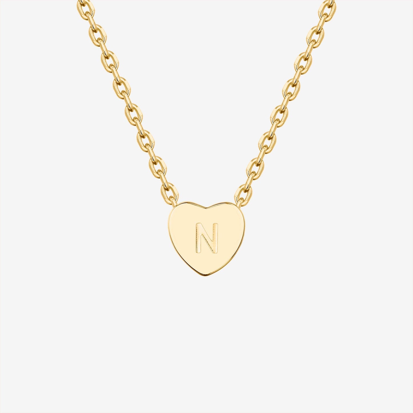 Dainty Heart Initial Necklace
