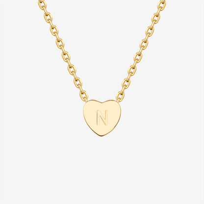 Dainty Heart Initial Necklace
