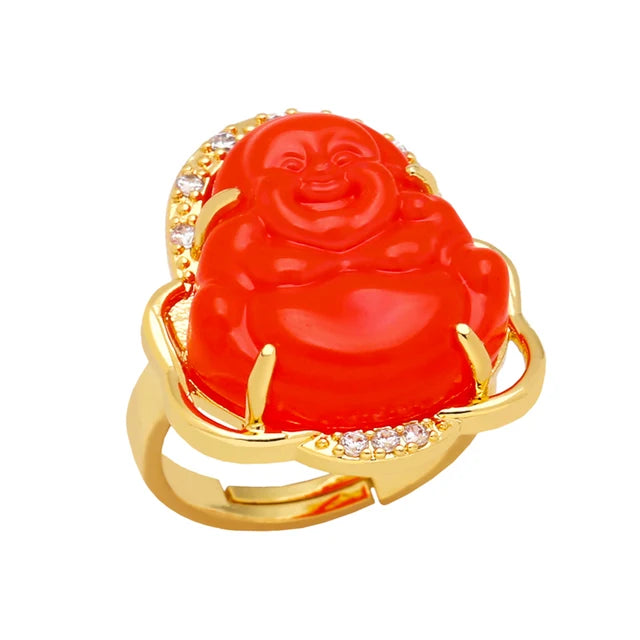 Buddha Ring Gold Plated Multiple Color