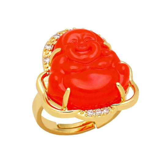 Buddha Ring Gold Plated Multiple Color