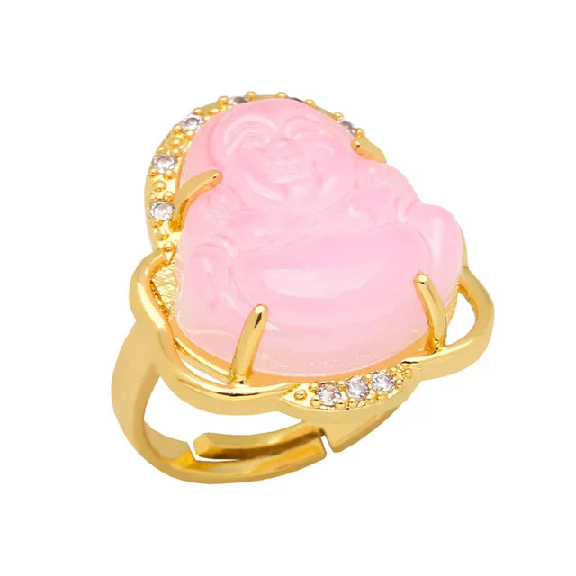 Buddha Ring Gold Plated Multiple Color