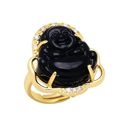 Buddha Ring Gold Plated Multiple Color