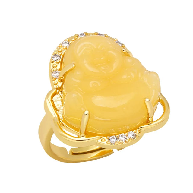 Buddha Ring Gold Plated Multiple Color