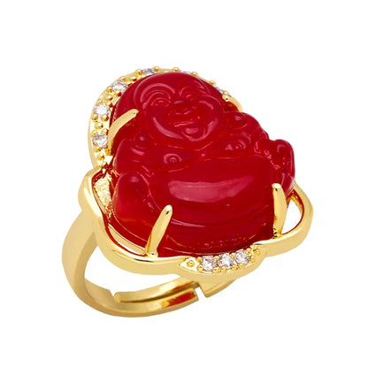 Buddha Ring Gold Plated Multiple Color