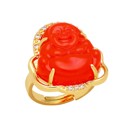 Buddha Ring Gold Plated Multiple Color
