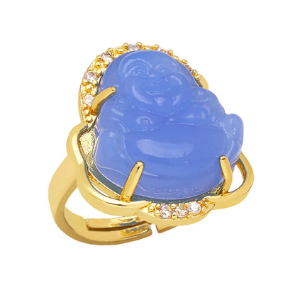 Buddha Ring Gold Plated Multiple Color