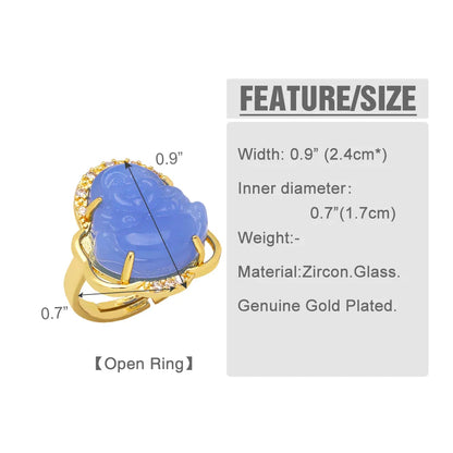 Buddha Ring Gold Plated Multiple Color