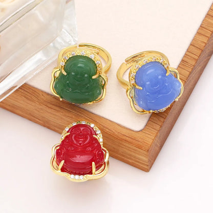 Buddha Ring Gold Plated Multiple Color