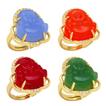 Buddha Ring Gold Plated Multiple Color