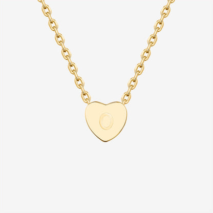 Dainty Heart Initial Necklace