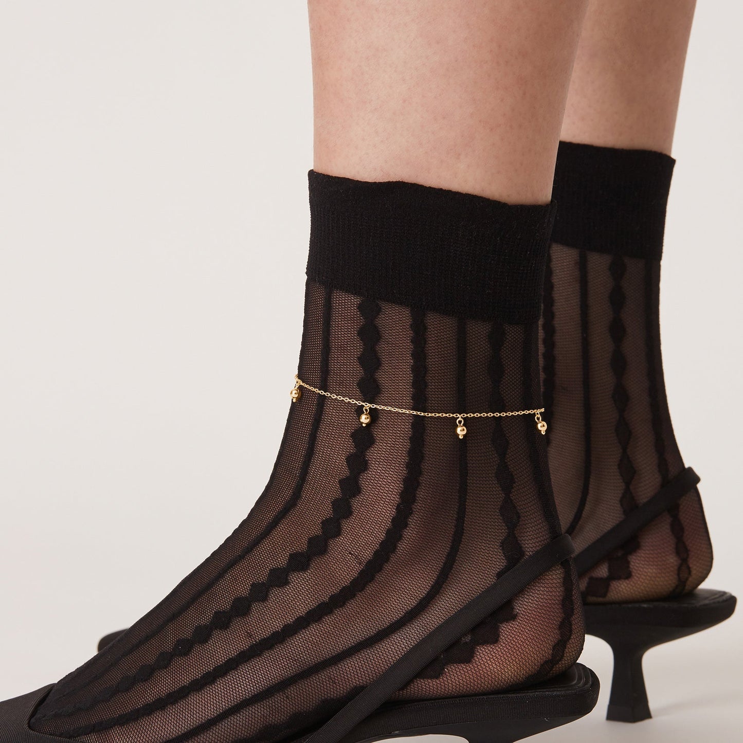 Charm Link Round Gold Anklet