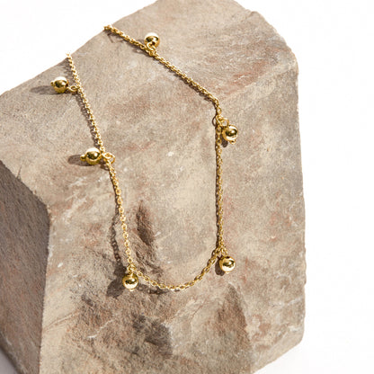 Charm Link Round Gold Anklet
