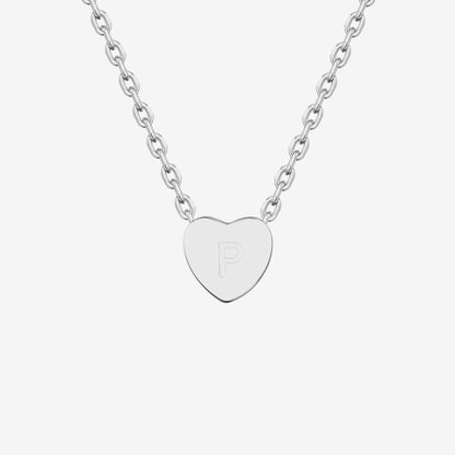 Dainty Heart Initial Necklace