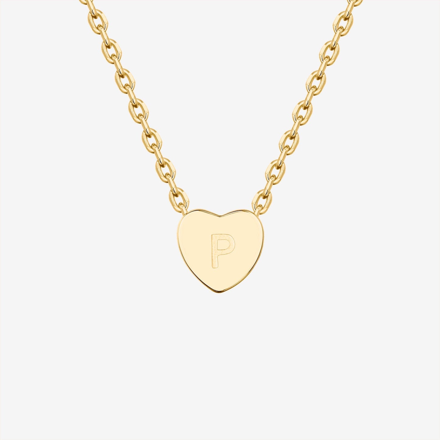 Dainty Heart Initial Necklace
