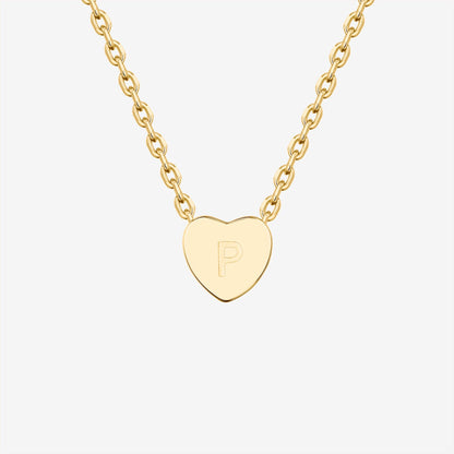 Dainty Heart Initial Necklace
