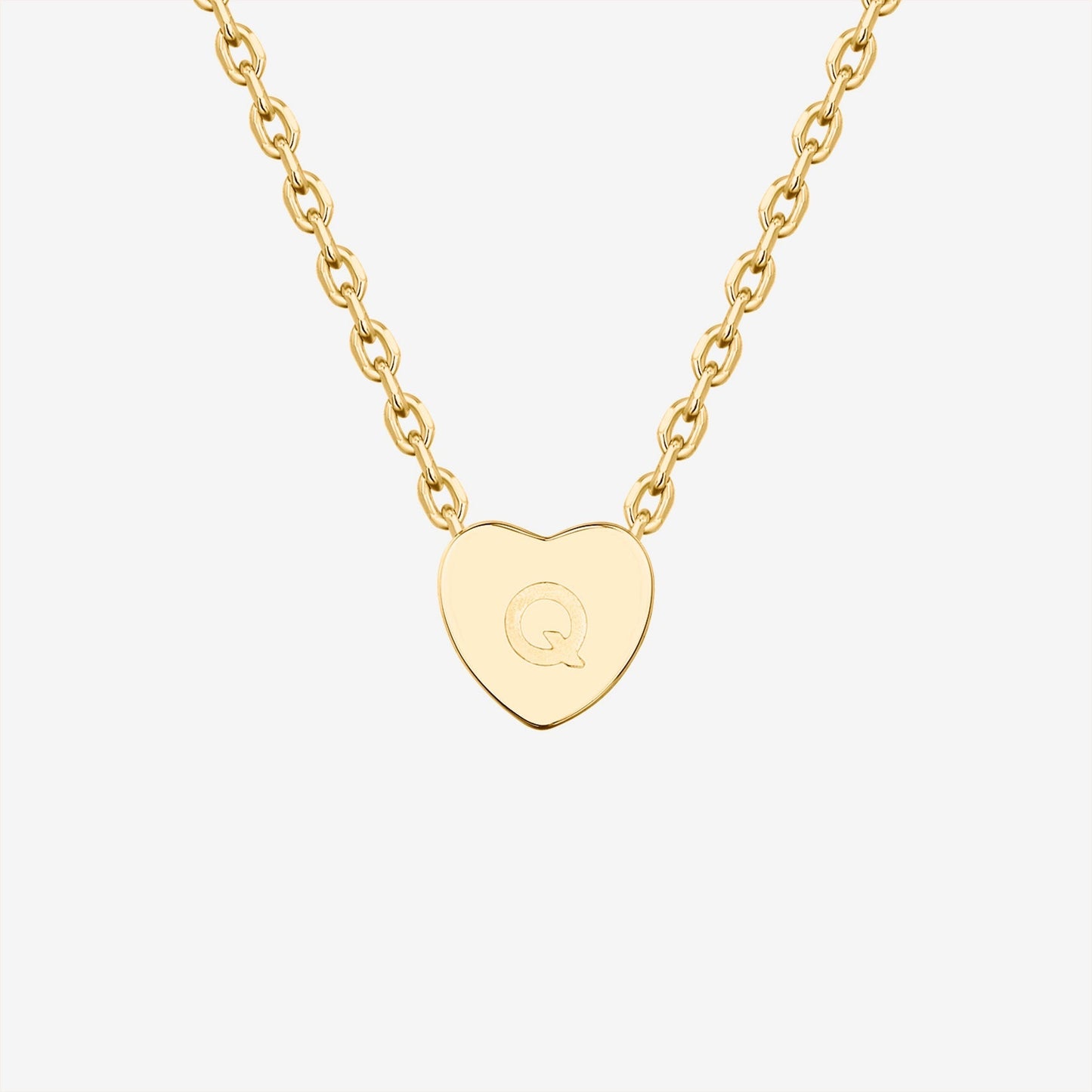 Dainty Heart Initial Necklace
