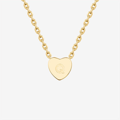 Dainty Heart Initial Necklace