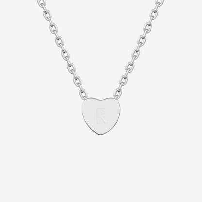 Dainty Heart Initial Necklace