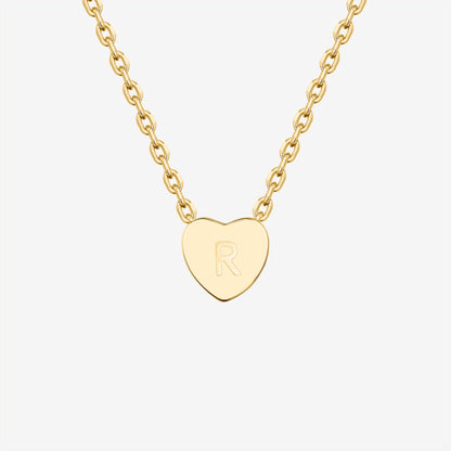 Dainty Heart Initial Necklace
