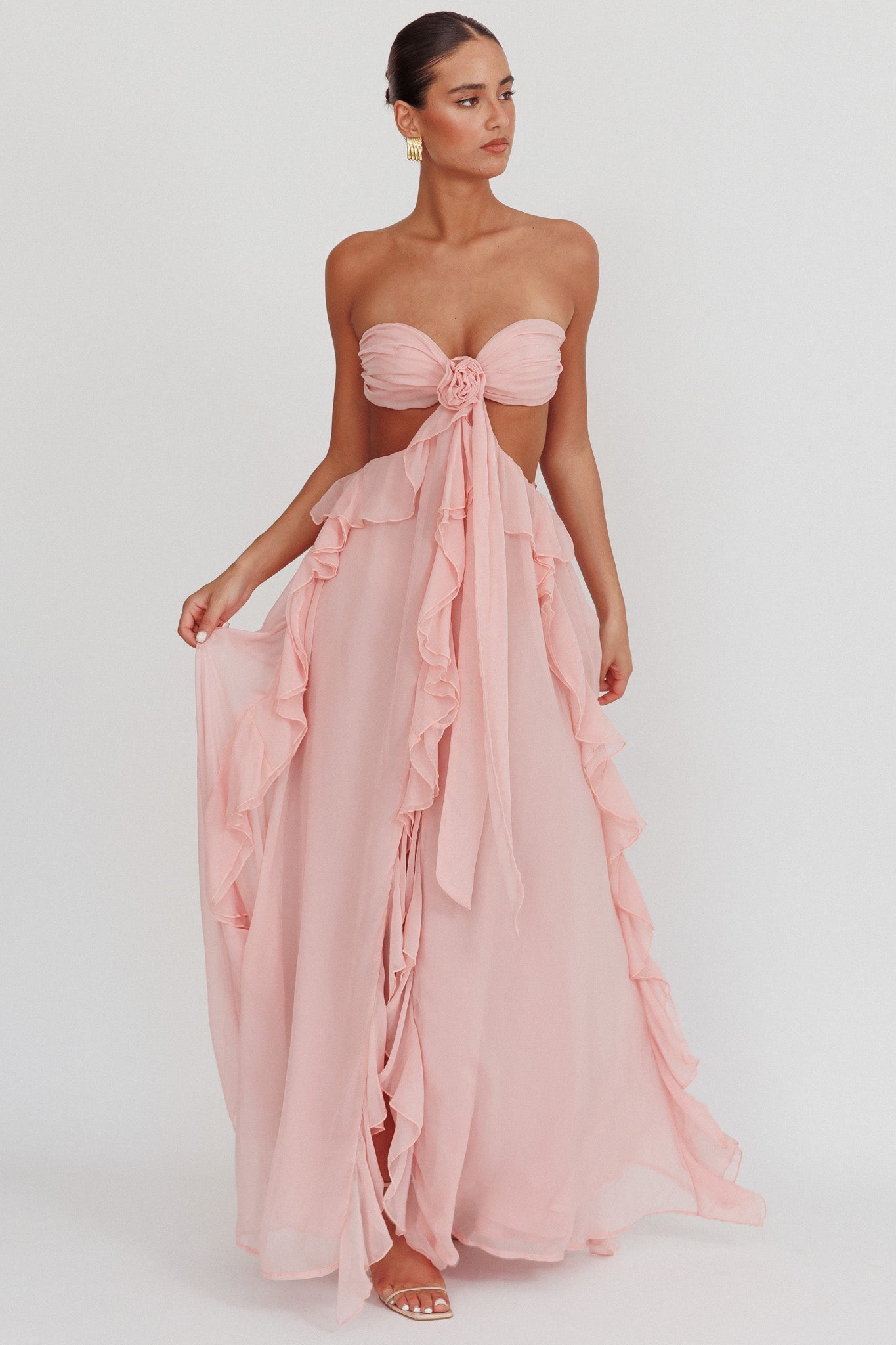 The Santiago Ruffle Maxi Blush