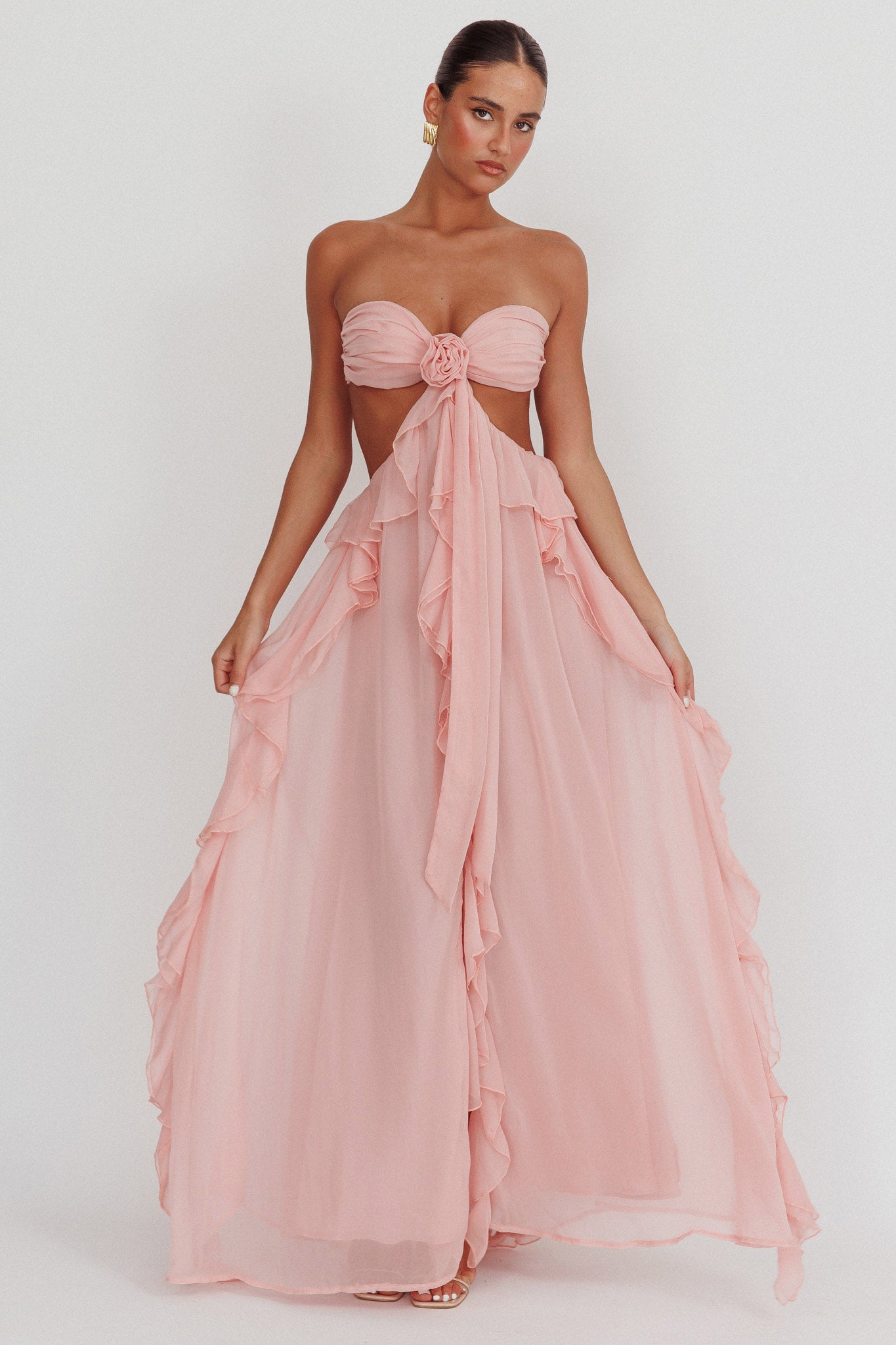 The Santiago Ruffle Maxi Blush