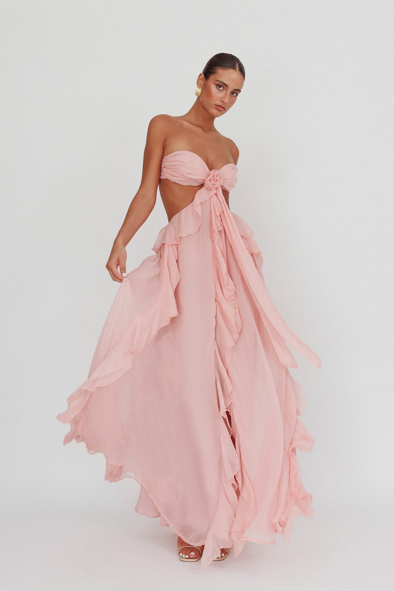 The Santiago Ruffle Maxi Blush