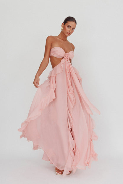 The Santiago Ruffle Maxi Blush
