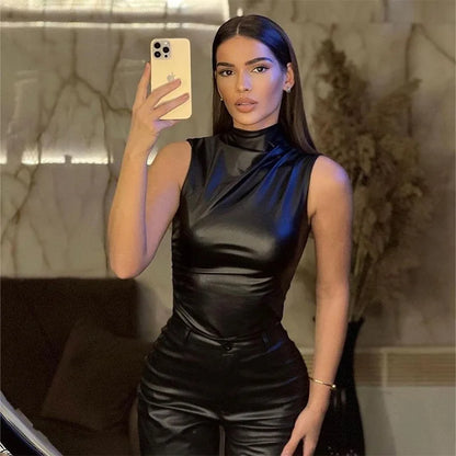Charlotte Leather Top