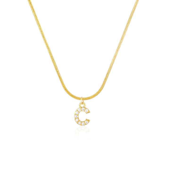 CZ Initial Snake Chain