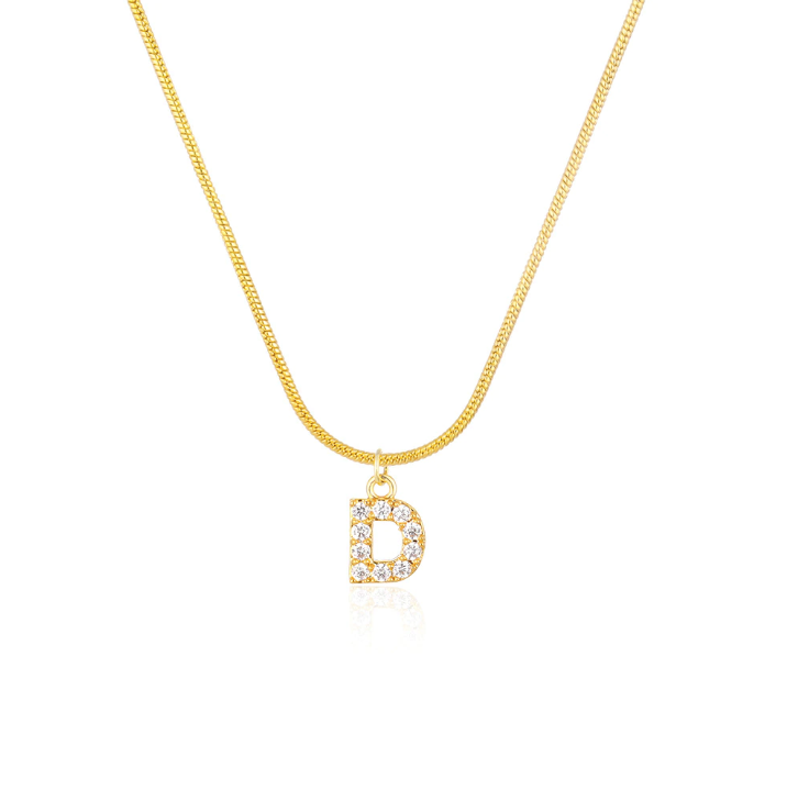 CZ Initial Snake Chain