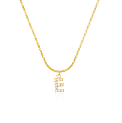 CZ Initial Snake Chain