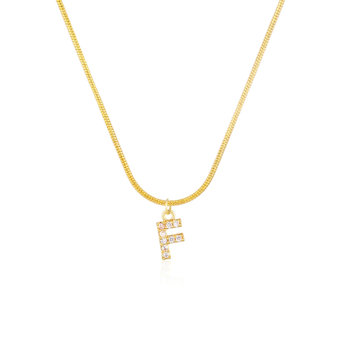 CZ Initial Snake Chain