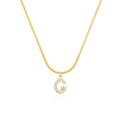 CZ Initial Snake Chain