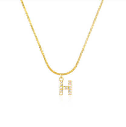 CZ Initial Snake Chain