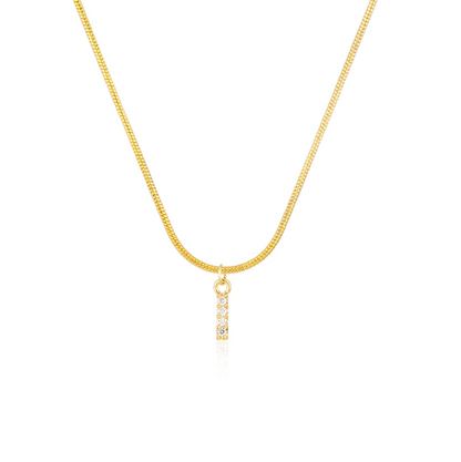 CZ Initial Snake Chain