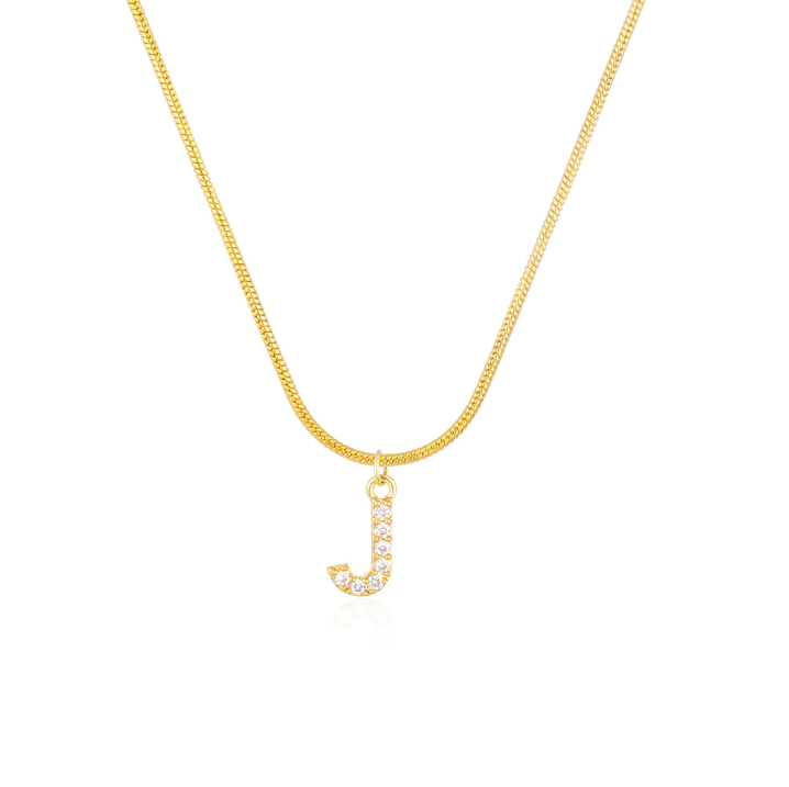 CZ Initial Snake Chain
