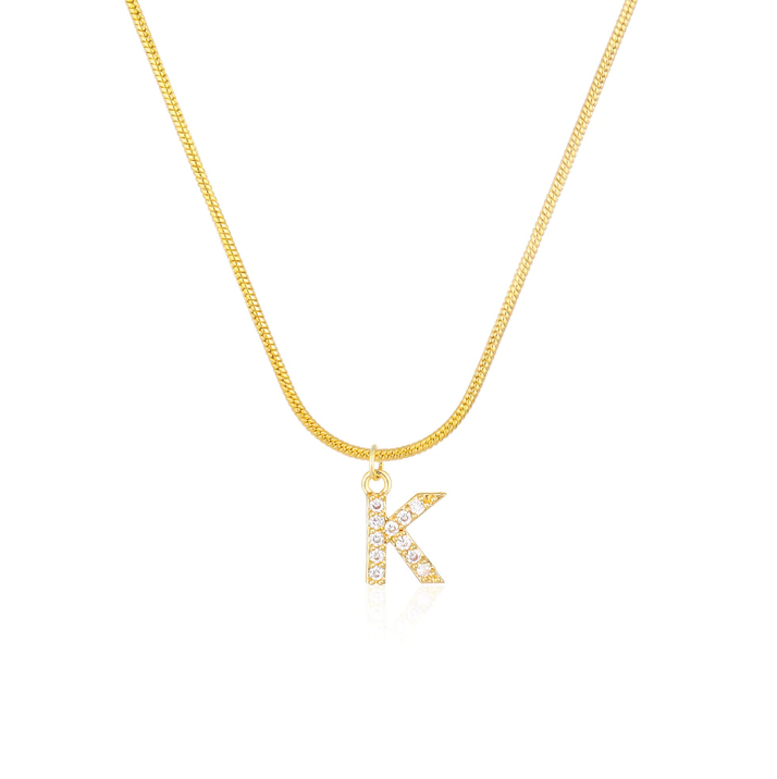 CZ Initial Snake Chain