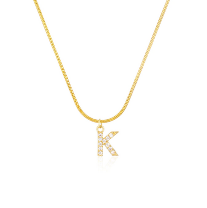 CZ Initial Snake Chain