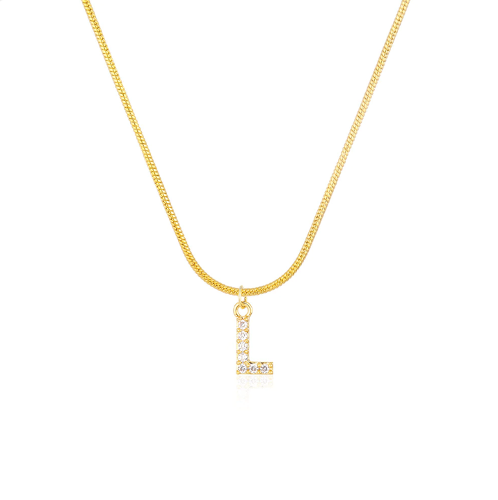 CZ Initial Snake Chain