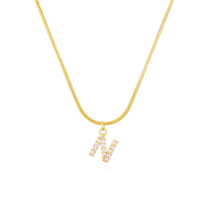 CZ Initial Snake Chain