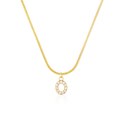 CZ Initial Snake Chain