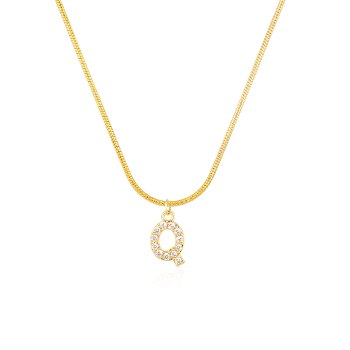 CZ Initial Snake Chain